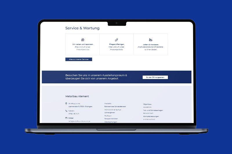 Mock-up der Website